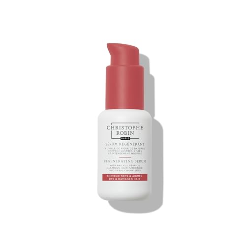 Christophe Robin Regenerating Mask with Rare Prickly Pear Oil 50ml -Heat Protection Hair Serum – Silicone-Free, Lightweight Formula with 94% Natural Ingredients – Reduces Frizz & Split Ends