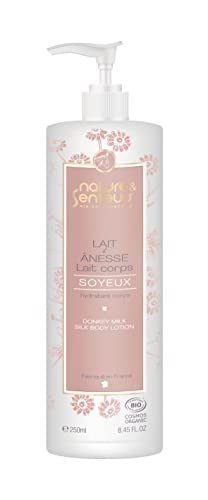 Crème pour le corps au lait d’ânesse bio ● 250 ml ● Lait corporel fabriqué en France ● Enrichie en actifs hydratant ● YUKA EXCELLENT ● Pénètre rapidement ● Nature & Senteurs.