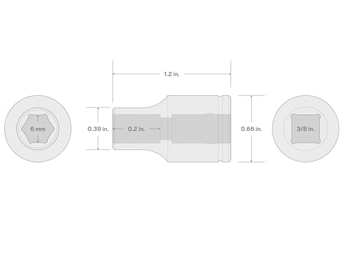 Image of TEKTON 3 /8 Inch Drive x 6 mm Shallow 6-Point Socket | SHD12106