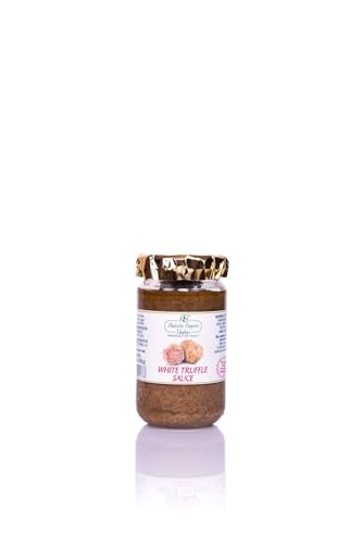 Antichi Sapori Umbri sas - Salsa tartufata blanca artesanal con trufa bianchetto ITALIANA - 180 g - Solo con setas frescas italianas y aceite de oliva virgen extra - SIN CONSERVANTES NI COLORANTES