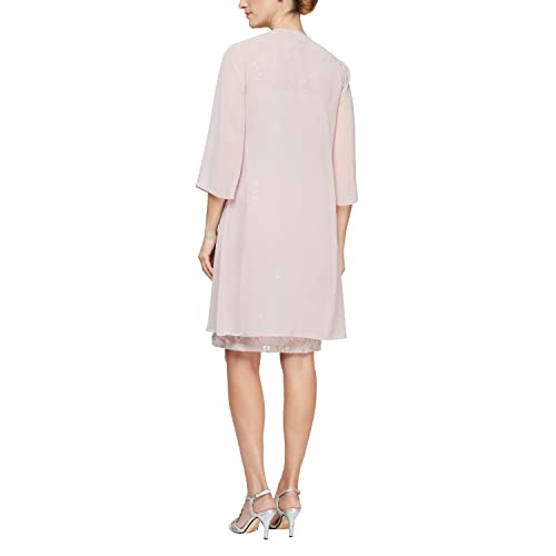 Alex Evenings Women's Short Embroidered Dress with Illusion Jacket2