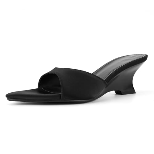 Image of QIV Leopard Kitten Heels Pointed Toe Mule Heels for Women Open Toe Kitten Heel for Party Dressy Wedding