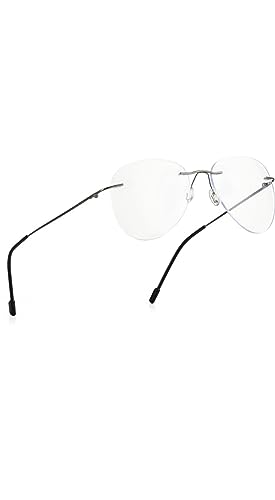 Image of Jodykoes Premium Rimless Frame for Women and Men: Stylish Aviator Spectacle Eyeglasses with Anti-Glare Coating