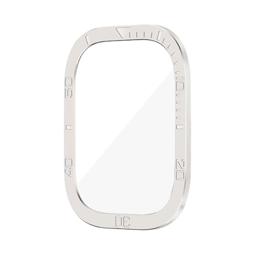 JDIME Screen Protector For Apple Watch Ultra 49mm Case Accessories Metal Cover Frame+Tempered Glass For iWatch Ultra 2 49mm Bezel Ring(Silver)