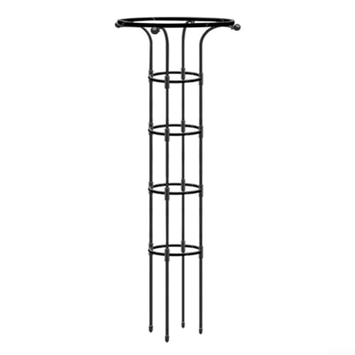 snowchecking Treillis de jardin en métal Obélisque vertical pour soutenir les plantes grimpantes pour l'intérieur et l'extérieur, structure résistante aux intempéries (155 cm)