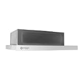 Wiggo Dunstabzugshaube 60cm WE-632R weiß I Flachschirmhaube für Abluft oder Umluft Dunstabzug 300m³/h mit LED-Beleuchtung I Einbau-Dunstabzugshaube inkl. Fettfilter & 2× Kohlefilter