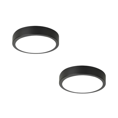 Image of 11 inch LED Flush Mount Ceiling Light, Black Mordern Ceiling Lighting with 5CCT 2700K-5000K, Dimmable LED Light Fixtures Ceiling Mount for Kitchen Bathroom Bedroom Hallway, 2 Packs
