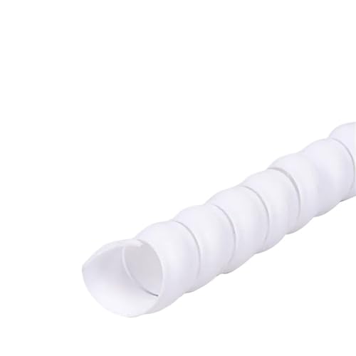 Cubrecables Tubo de bobinado de 1/2/5M, Organizador de Cables de 8/10/12/16/20mm, Funda Protectora de Cable, Funda Protectora de Tubo, Protector de bobinado en Espiral(White,ID 18MM_5 Meters)