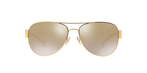 Coach HC7059 Sunglasses, Gold/Gold Mirrored Gradient, 58 mm2