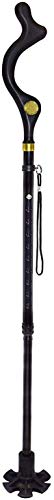 Cane Walking Stick Trekking Poles Multifunction Telescopic Folding Crutches Walking Stick Senior Bridge Metal Stick Outdoor Walking Stick, Black