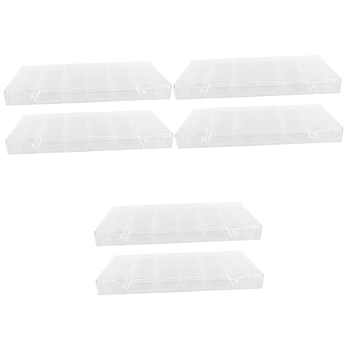 WYRMB 6 pcs Nail drill storage box clear beads nail rhinestone clear plastic organizer bins Storage Container false nail container Diamond Storage Case Practical Manicure Decor