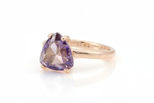 Anneau en or rose 14k améthyste accessoire style quotidien - 3