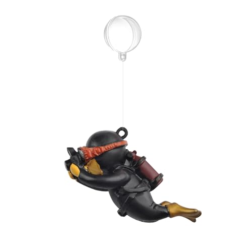 Image of onesimcr Floating Fish Tank Decorations, Aquarium Decorations, Lovely Diver Fish Tank Decorations, Floating Device Fish Tank Accessories,Suitable for All Kinds of Fish Tanks(Black)