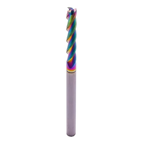 Image of 1 /4 inch 3 Flute Solid Carbide Long End Mill, 4 inch Overall Length, DLC Coated | 37 Helix, 1 /4 inch Cutting Dia, 1 /4 inch Shank Dia, 1-1 /2 inch Length of Cut for Milling Aluminum and Copper, Square End