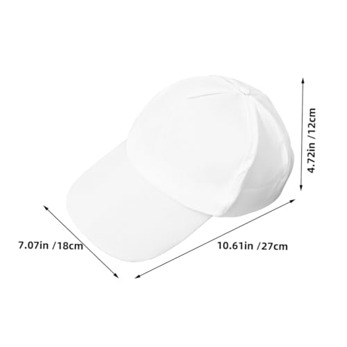 BESTYASH 6pcs Boy Girl Hand-Painted Baseball Cap Blank Sun Hats for Crafts for Outdoor Activities Uv for Boys and Girls White2