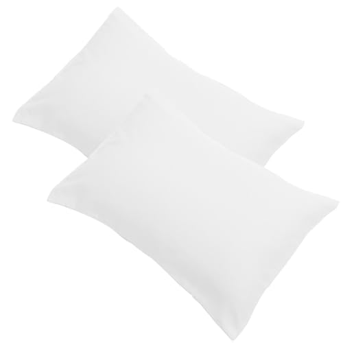 BAZEITFLOW Lot de 2 Taies d'oreiller pour Tout-Petit 40X30 CM en Microfibre Ultra-Douce Blanche Fermeture Enveloppe Housses Légères et Compactes pour Voyage et Lit Garçon et Filles