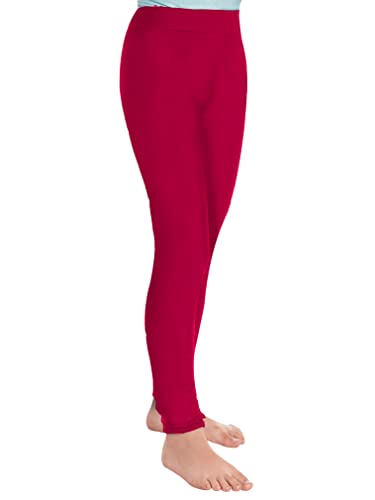 JEATHA Youth Girls' Athletic Dance Leggings Kids Solid Compression Pants Running Active Yoga Tights2