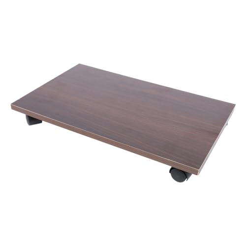 HORIALENCE 可動式キャスター付きウッドスタンド 強化棚で衝撃保護 安定構造で耐荷重 パソコン移動便利 滑り止めテクスチャ表面 家 オフィス用