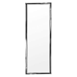 DRULINE Deurspiegel deur spiegel hangspiegel frame spiegel zilver hoogglans 30 x 90 cm (1 stuks)