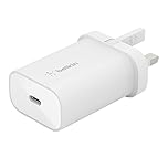 Belkin BoostCharge 25W Wall Charger with PPS, USB Plug with USB-C Power Delivery, Fast Travel USB Charger for iPhone 17, Air, Samsung Galaxy S25, iPad, Pixel, tablets and more - White