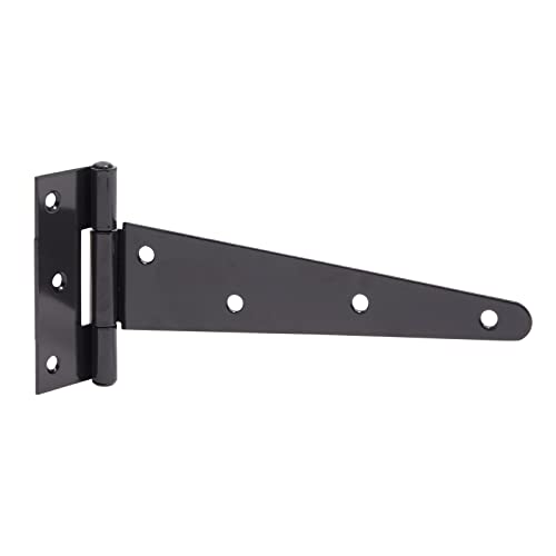 4 Pack Black T-Strap Heavy Duty Gate Hinges With Screws For Wood Fences, Barn Doors, Garage, Sheds (8 Inches) #TOP5