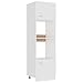 vidaXL Armoire à Micro-Ondes Placard Armoire de Rangement Meubles de Cuisine avec 4 Etagères Intérieur Maison Blanc 60x57x207 cm Aggloméré
