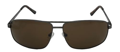 Timberland Sunglass Mens Gun/Metal Rectangle Aviator Brown Lens TB7208 8E2