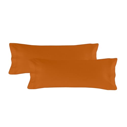 Basic Funda de almohada 45x110 cm (x2) (Cama 180/200) Terracota_AlexandreHouse
