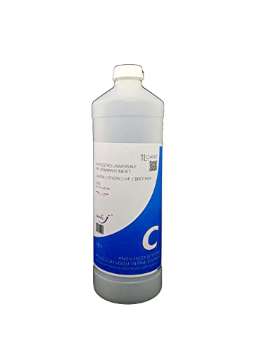 1 litro de tinta Cyan Dye para recarga de cartuchos, compatible con Canon, Epson, HP, Brother, Lexmark, Dell, alta fluidez, no seca los cabezales