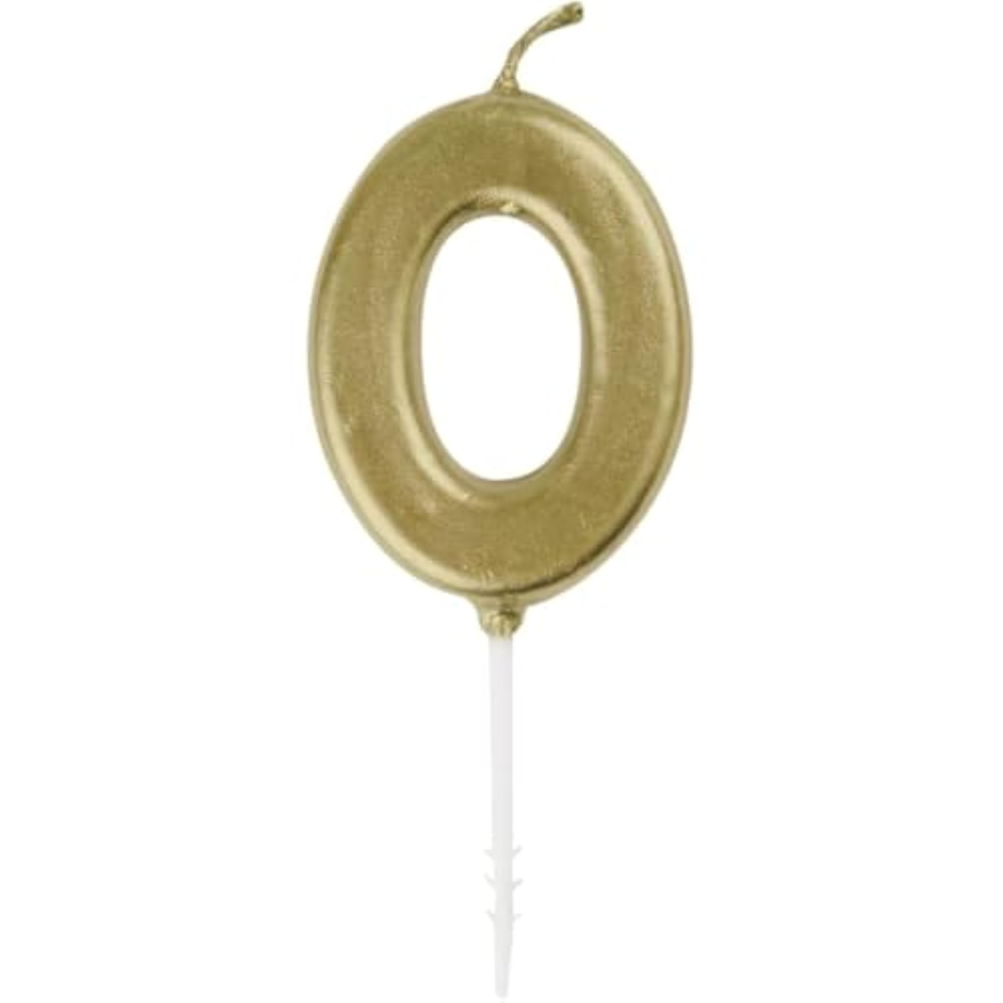 Gold Mini Number 0 Pick Candle for Celebrations
