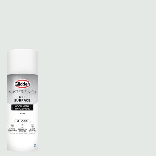 Image of Glidden Master Finish 12 oz. Gloss White Interior /Exterior All Surface Spray Paint and Primer