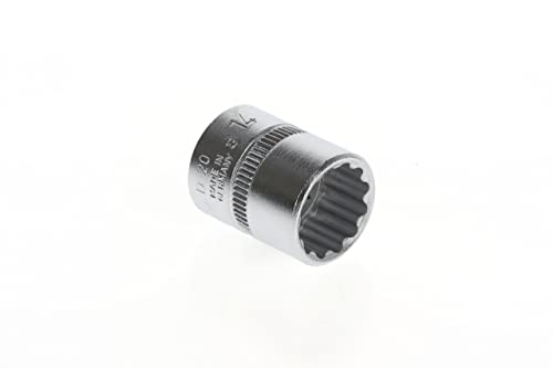 GEDORE Socket, 1/4" 6.3 mm drive, Bi-hex, 14 mm AF, Tool, D 20 14, Chrome-plated steel - Image 4