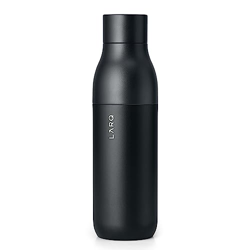 LARQ PureVis 740ml – Borraccia autopulente e isolata in acciaio inox con purificatore UV e design premiato | 24 ore fredda o 12 ore calda | Smart termica, Obsidian Black
