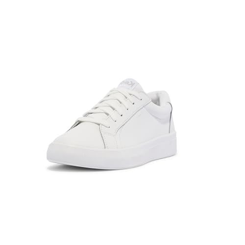 Keds Womens Pursuit Lace Up Sneaker, White Leather, 8 US