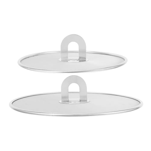 ABOOFAN 2Pcs Stainless Steel Splatter Guard Oil Screen for Frying Pan Efficient Grease Shield for Cooking Easy Clean Mesh Splatter Protection