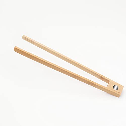 Toaster Tongs With Magnet | 9 Inch Long Toaster 2 Pieces | Wooden Toast Tongs | 100% Natural Snack Tongs | Eco-Friendly, Space Saving Bamboo Kitchen Accessories #TOP2