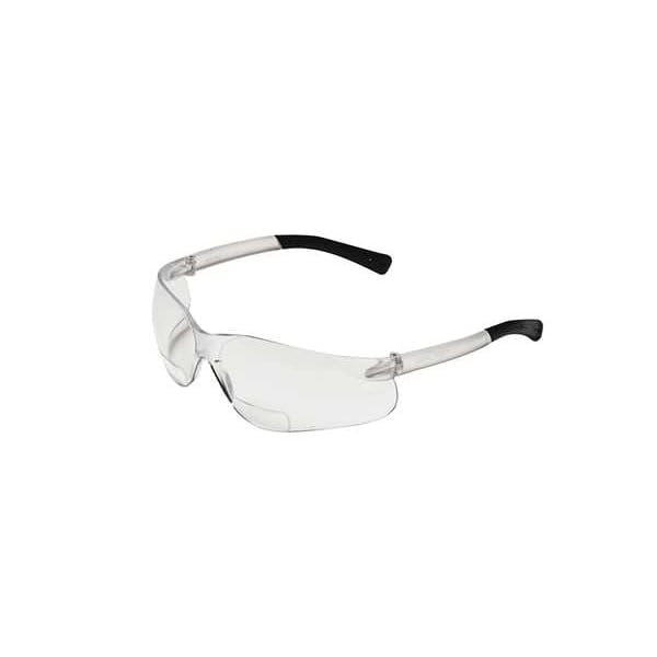 Image of Crews K3H20G Klondike Plus Magnifier Polycarbonate Dual Bi-Focal Lens Glasses with Black Frame and 2.0 Diopter Gray Lens, 1-Pair | Black nylon frame, Nylon spatula temples, Half-frame design, Soft nose pads, Telescoping temples