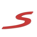 Red S Logo Rear Trunk Boot Lid Hatch Tailgate Badge Emblem Compatible with Porsche 911 991 992 718 Cayenne Panamera Macan Boxster Turbo Taycan 2013 to 2025