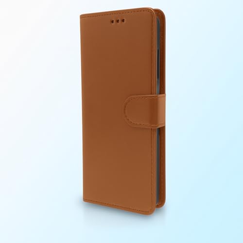 Image of Cover for Vivo T5x 5G / Y51 Pro 5G / iQOO Z11x 5G, Wallet Style, Leather Finish, Magnetic Closure, Inbuilt Stand, Card Pocket (Tan)