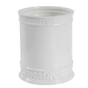 Creative Bath CMO54WH Cosmopolitan White Scroll Porcelain Wastebasket