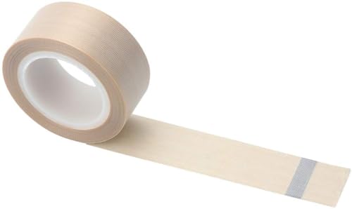 Image of 1Roll 10m Black /White PTFE Teflon Tape Nonstick Tape 500℉ High-Temp Fiberglass Adhesive Tape (White, 1-inch x 33FT)