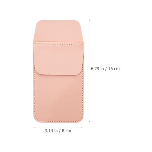 EXCEART Pink Pu Leather Pocket Protector Pen Organizer for Nurses - Pencil Pouch with Clips for Shirt Pocket - Image 2