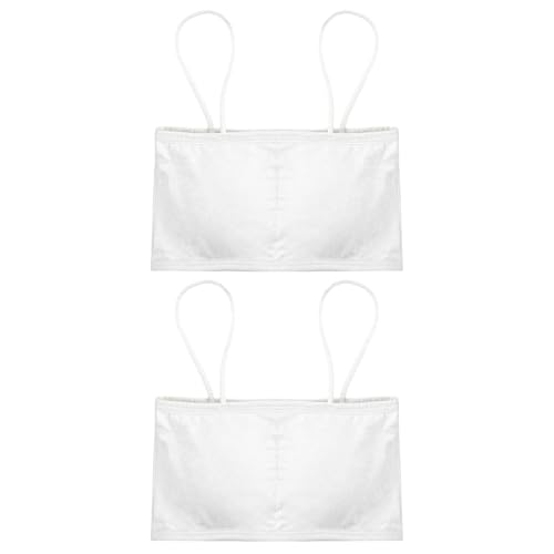 Crop Cami Bras for Girls Padded Training Bra with Adjustable Straps Stretch Cotton Bralette2