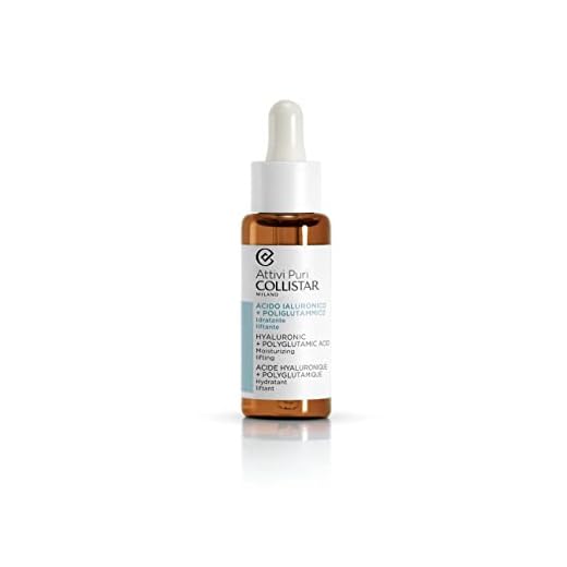 Collistar Attivi Puri Sérum Ácido Hialurónico + Poliglutámico, Gotas Faciales Hidratantes con Efecto Lifting, Rellena Arrugas y Preserva el Microbioma Cutáneo, 30 ml