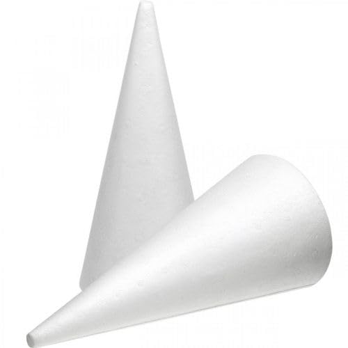 Polystyrene Cones 26cm/260mm Set of 3 Styrofoam Foam for DIY Christmas Wedding Decoration Arts Crafts Shapes