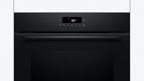 Bosch HBA571BB4 Serie 2 Einbau-Backofen, 60 x 60 cm, 71 Liter Garraum, Pyrolyse-Selbstreinigung, AutoPilot 10 Programme, 3D-Heißluft, LED Touch Control, Schwarz