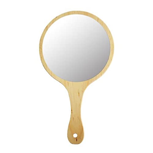 10 espejos de mano de madera para maquillaje de mujer, lujo de alta gama con diseño elegante, perfecto para hoteles de belleza y familiares