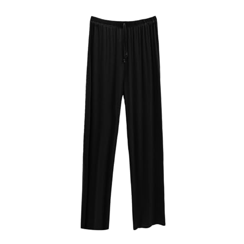 Pantalones cómodos de corte relajado para dormir, pantalones y ligeros para estar en casa, informales, con cintura elástica y diseño de pierna recta, tela transpirable para elástico suave