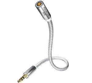 inakustik – 004102075 – Premium Klinken-Verlängerungskabel |Für Kopfhörerkabel mit 3,5mm Klinkenanschluss - Inkl. 6,3mm Adapter | 7,5m in Weiß/Silber | 2-fache Abschirmung - moderner Geflechtschirm