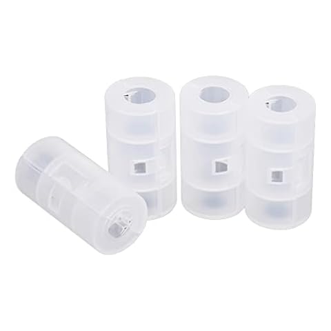 WOEIFGV 4Pcs AA Battery to Size C Battery Holder Conversion Adapter Switcher Box Power Battery Accessories Cover